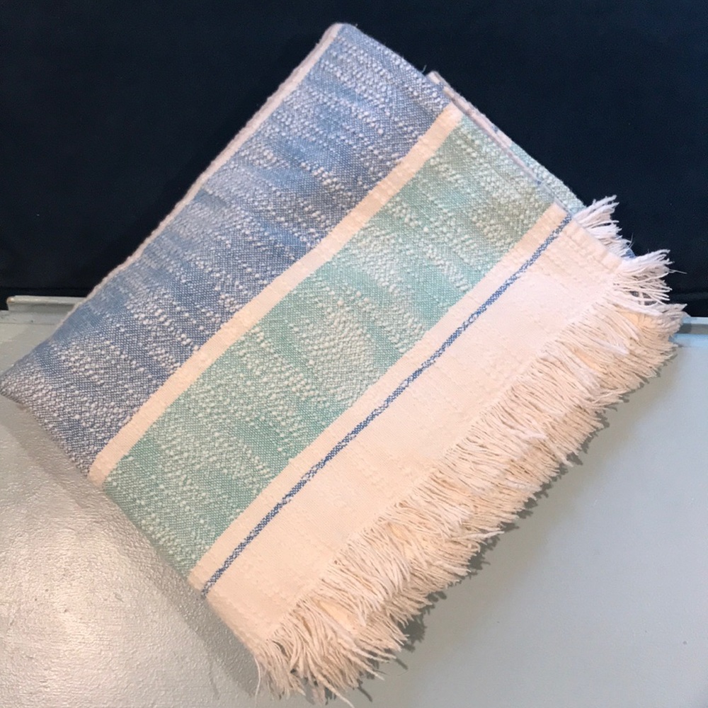 1 Day Left to Ship! 
🌊 Striped 100% Cotton Throw/ Twin Spread